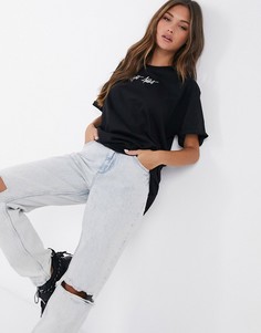 Oversize-футболка с принтом на спине Night Addict-Черный