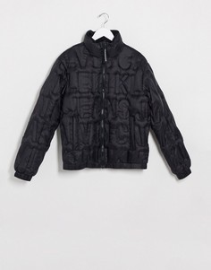 Черная дутая куртка с логотипом Calvin Klein Jeans-Черный