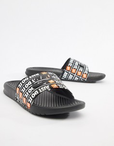 Черные шлепанцы с принтом Nike JDI Benassi 631261-016-Черный