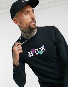 Черный лонгслив HUF