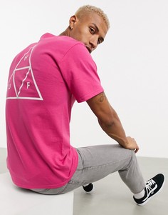 Розовая футболка HUF Essentials-Розовый