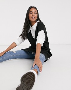 Черный жилет с V-образным вырезом Monki