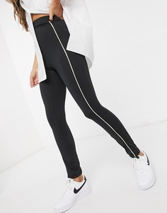 Черные леггинсы с контрастными вставками Lasula-Черный