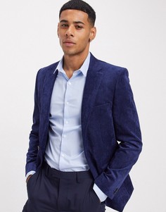 Вельветовый пиджак узкого кроя Rudie-Синий