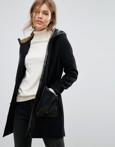 Пальто с капюшоном и накладными карманами Vero Moda-Черный