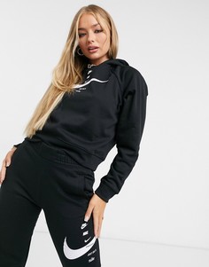 Худи черного цвета короткого кроя с логотипом Nike-Черный