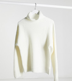 Длинный джемпер с высоким воротником ASOS DESIGN-Светло-бежевый