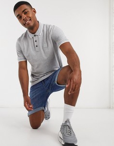 Футболка-поло с контрастной отделкой BOSS-Серый