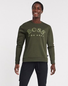 Свитшот с круглым вырезом BOSS Athleisure-Зеленый