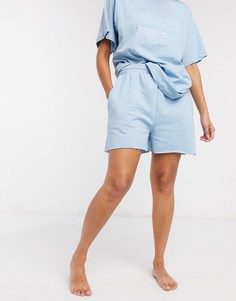 Голубые шорты от комплекта с необработанным краем ASOS DESIGN-Синий