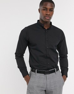 Приталенная рубашка с воротом на пуговице Bolongaro Trevor-Черный