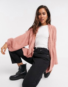 Свободный кардиган пыльно-розового цвета ASOS DESIGN-Розовый