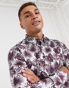 Рубашка с тропическим лиственным принтом Ted Baker-Фиолетовый