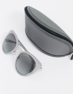 Серые солнцезащитные очки "кошачий глаз" Emporio Armani-Серый