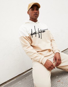 Худи в стиле oversized с вышитым логотипом ASOS Dark Future-Бежевый