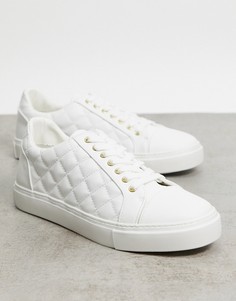Белые стеганые кроссовки ASOS DESIGN-Белый