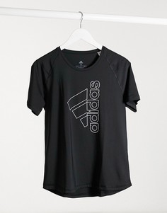 Черная футболка с логотипом adidas Training-Черный