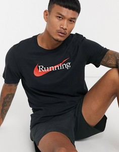 Черная футболка с логотипом Nike Running essential-Черный