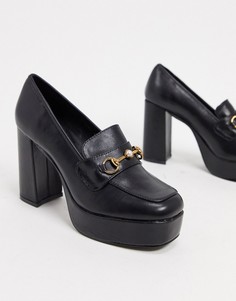 Черные туфли-лоферы на каблуке RAID-Черный