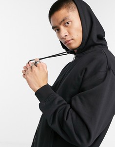 Худи на молнии Weekday-Черный