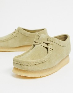 Замшевые туфли на плоской подошве Clarks Originals-Бежевый