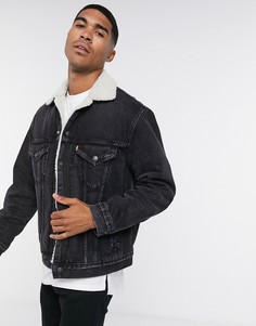 Темная джинсовая куртка на подкладке из искусственной цигейки Levis-Синий Levis®