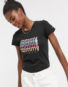 Черная футболка с логотипом Tommy Jeans-Черный