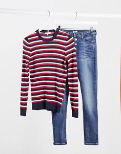 Вязаный джемпер в разноцветную полоску Tommy Hilfiger-Белый