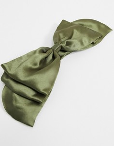 Атласная повязка на голову цвета хаки ASOS DESIGN-Зеленый