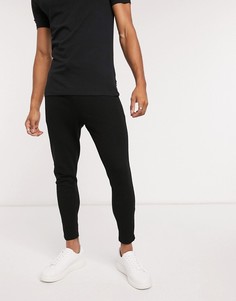Черные строгие джоггеры скинни от комплекта с контрастным плясом ASOS DESIGN-Черный