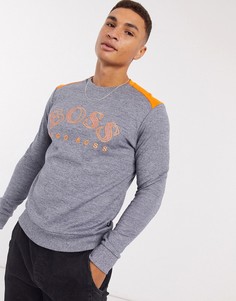 Свитшот с круглым вырезом BOSS Athleisure-Темно-синий