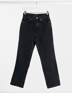 Черные прямые стретчевые джинсы с завышенной талией ASOS DESIGN-Черный