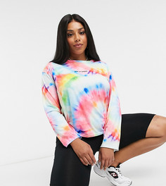 Oversized-лонгслив с принтом тай-дай New Girl Order Curve-Мульти