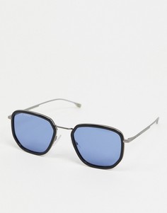 Черные круглые солнцезащитные очки Hugo Boss-Черный