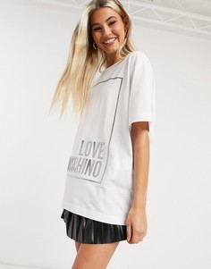 Белая футболка с логотипом Love Moschino-Белый
