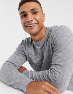 Серый джемпер в ромбик Selected Homme
