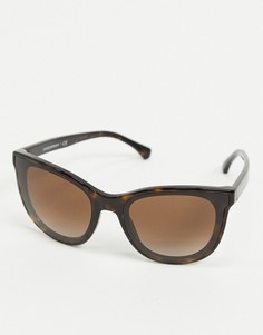 Квадратные солнцезащитные очки в черепаховой оправе Emporio Armani-Коричневый