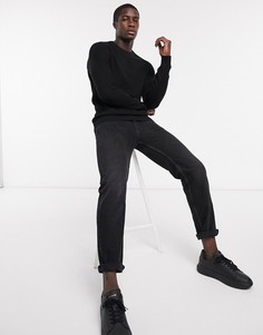 Черный джемпер с круглым вырезом Selected Homme
