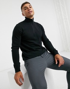 Черный джемпер с воротом на молнии Selected Homme