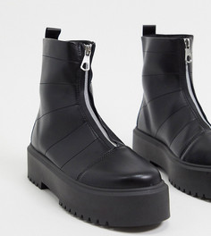 Ботинки на массивной подошве для широкой стопы ASOS DESIGN-Черный