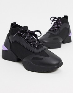Черные кроссовки на массивной подошве со шнуровкой ASOS DESIGN-Мульти