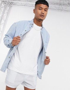 Джинсовая oversized-рубашка в стиле 90-х ASOS DESIGN-Синий