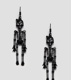 Черные серьги в стиле Хэллоуина с дизайном скелета Monki-Черный