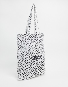 Монохромная сумка-шоппер в горошек ASOS DESIGN-Мульти