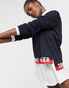 Темно-синий свитшот с логотипом Tommy Hilfiger
