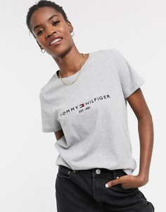 Серая футболка с логотипом Tommy Hilfiger-Серый