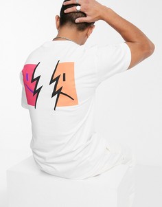 Белая футболка с принтом на спине The Hundreds-Белый
