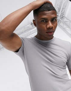Серая обтягивающая футболка из органического хлопка ASOS DESIGN-Серый