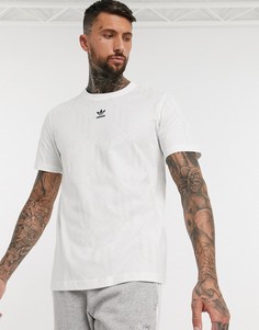Белая футболка с принтом adidas Originals-Черный
