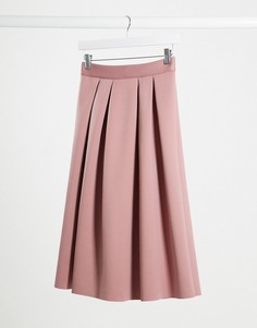 Розовая юбка миди для выпускного ASOS DESIGN-Розовый